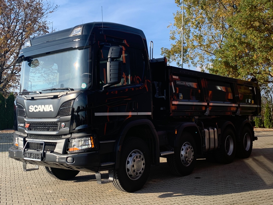 SCANIA P450 8x4 HZ EURO6 WYWROTKA TRÓJSTRONNA Z BORDMATIKIEM